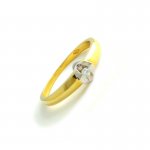 Weiß-Gelbgold 585er Ring mit Zirkonia