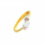 Weiß-Gelbgold Ring mit einem Zirkonia