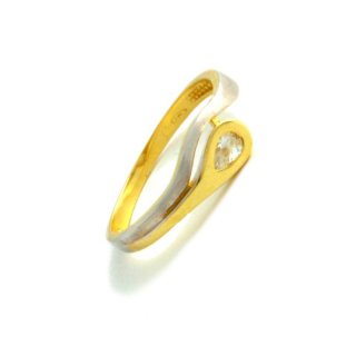 585er Gelb-Weißgold Ring Zirkonia