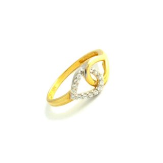 585er Weiß- Gelbgold Ring 