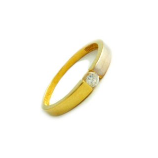 Gelbgold und Weißgold Ring 585er mit Zirkonia